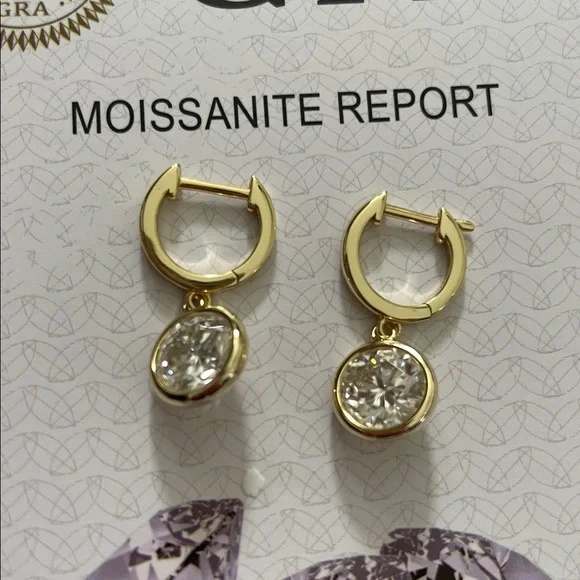Moissanite Earrings - Picture 3 of 4